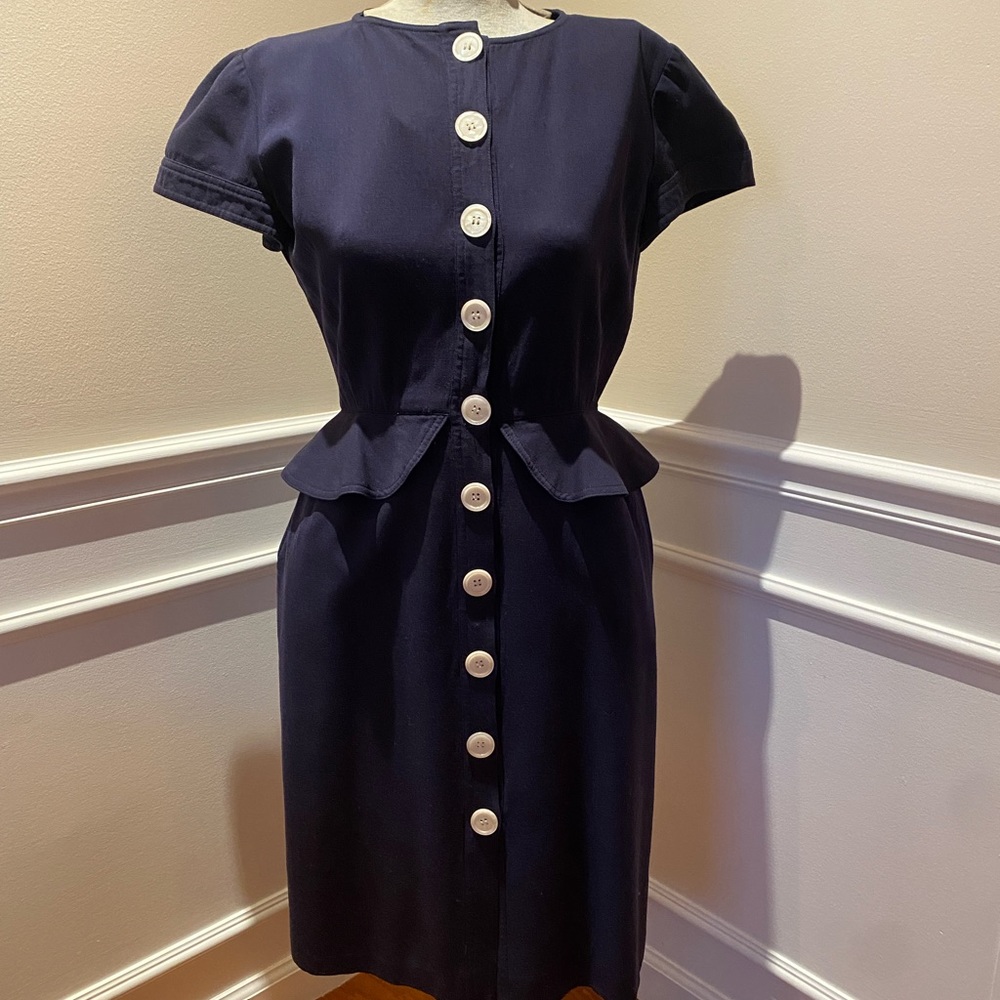 Valentino Vintage Navy Blue Dress - Picture 6 of 6